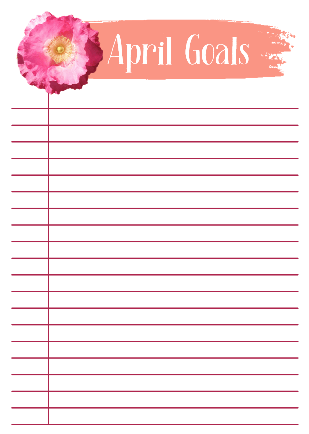 An image showing the Wildflower and Bone Teacher Planner monthly notes page for April.