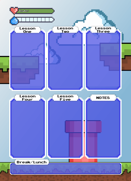 An image showing a Nerdy Retro Gamer daily planning page